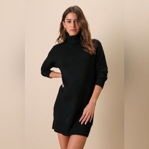 NWT Lulu's Frosty Forecast Black Turtleneck Long Sleeve
Sweater Dress